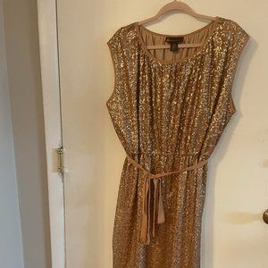Rose gold sequin dress